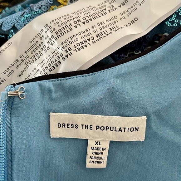 Dress The Population | Umalina Sequin Floral Fit & Flare Dress | Women’s XL - Picture 6 of 6